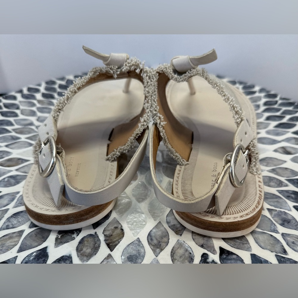 Rag & Bone Cream Sandals with T-Strap Design size 7.5 - Picture 4 of 13